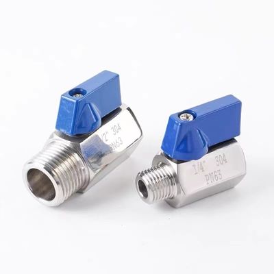 Válvula de esferas mini igual 1/8 "WZ aço inoxidável 304 316 FF 1000PSI/PN63 Manual de parafuso