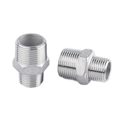 304/316L de aço inoxidável BSP/NPT Filamento masculino Hexagonal mamilo para água 1/4''-4.0