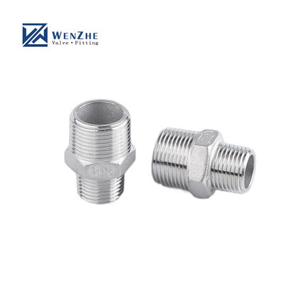 304/316L de aço inoxidável BSP/NPT Filamento masculino Hexagonal mamilo para água 1/4''-4.0