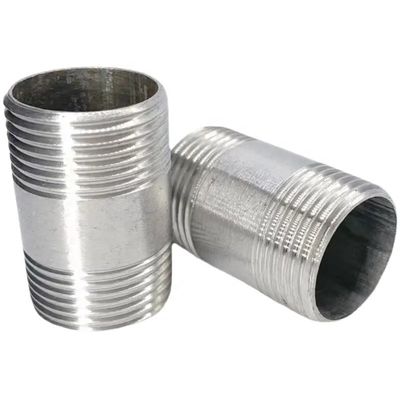 201 304 aço inoxidável duplo cabeça de fio exterior tubo mamilo para suporte personalizado