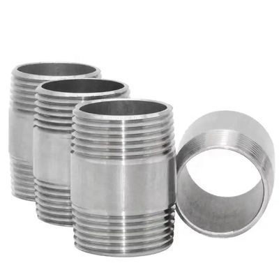 201 304 aço inoxidável duplo cabeça de fio exterior tubo mamilo para suporte personalizado