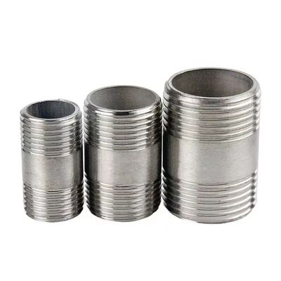 201 304 aço inoxidável duplo cabeça de fio exterior tubo mamilo para suporte personalizado