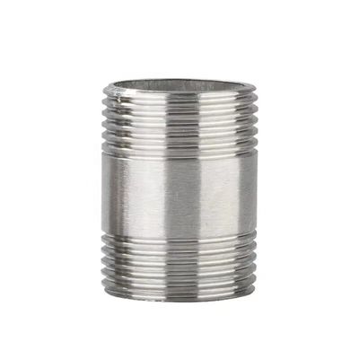 201 304 aço inoxidável duplo cabeça de fio exterior tubo mamilo para suporte personalizado