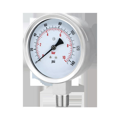 Conexão de fio WZ 100mm 304SS Medidor de pressão de aço inoxidável Código de cabeça cilíndrica
