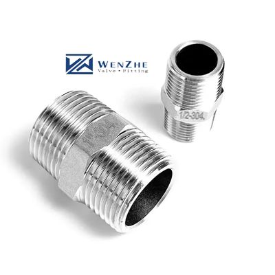 1/4' - 4.0' de aço inoxidável 201 304 316 fio hexadecimal curto mamilo para hidráulica Bsp Npt