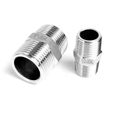 1/4' - 4.0' de aço inoxidável 201 304 316 fio hexadecimal curto mamilo para hidráulica Bsp Npt
