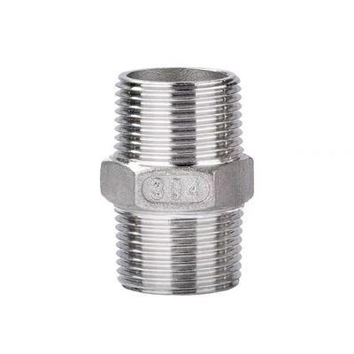 1/4' - 4.0' de aço inoxidável 201 304 316 fio hexadecimal curto mamilo para hidráulica Bsp Npt