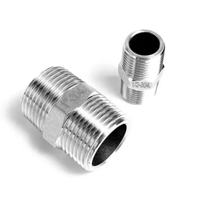 1/4' - 4.0' de aço inoxidável 201 304 316 fio hexadecimal curto mamilo para hidráulica Bsp Npt