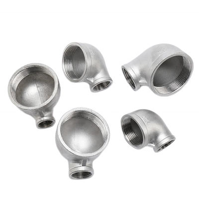 Ferro/aço inoxidável galvanizado maleável de 90 graus com cotovelo 201 304 316 Acessórios de tubos NPT BSPT BSPP