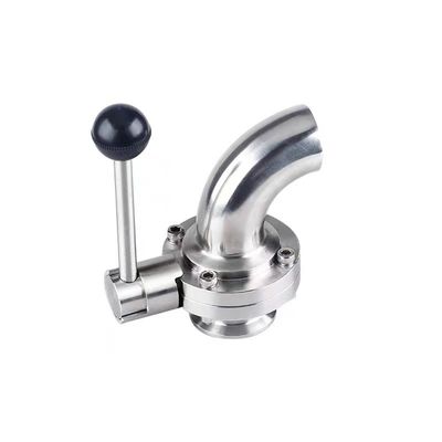 304 316 Ferro inoxidável lado sanitário cotovelo válvula de borboleta rápida com soldagem manual