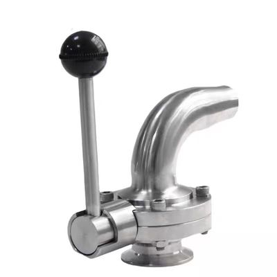 304 316 Ferro inoxidável lado sanitário cotovelo válvula de borboleta rápida com soldagem manual