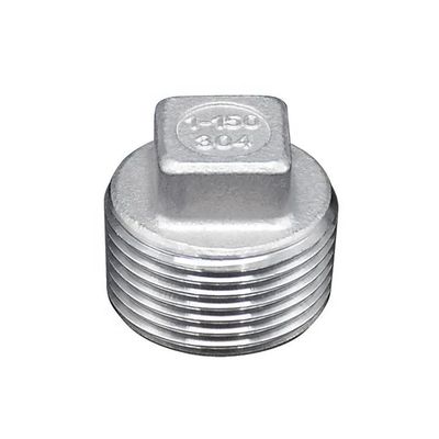 Aço inoxidável 304 201 Tubo fundido de encaixe cabeça quadrada, ficha de núcleo de classe 150 2' NPT macho roscado