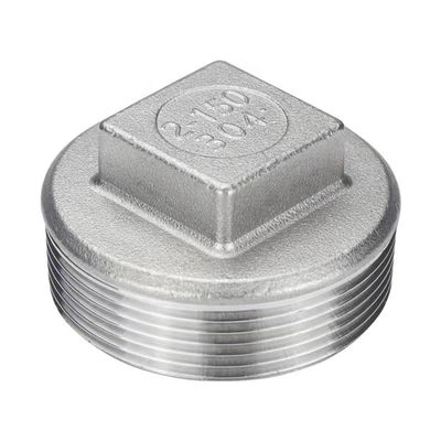Aço inoxidável 304 201 Tubo fundido de encaixe cabeça quadrada, ficha de núcleo de classe 150 2' NPT macho roscado
