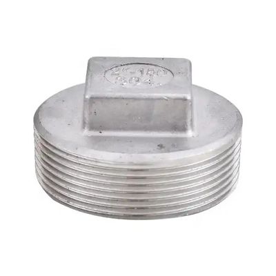 Aço inoxidável 304 201 Tubo fundido de encaixe cabeça quadrada, ficha de núcleo de classe 150 2' NPT macho roscado