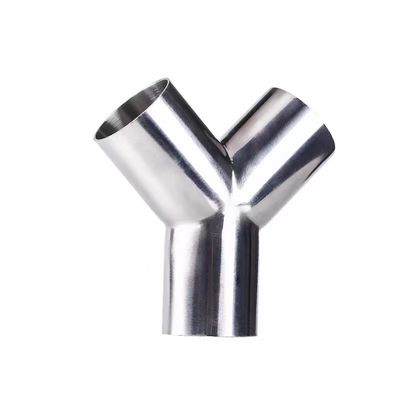 1/8"--4" Prata WZ DN50 SS304 316L aço inoxidável sanitário tipo Y Adaptador de tubo Tee