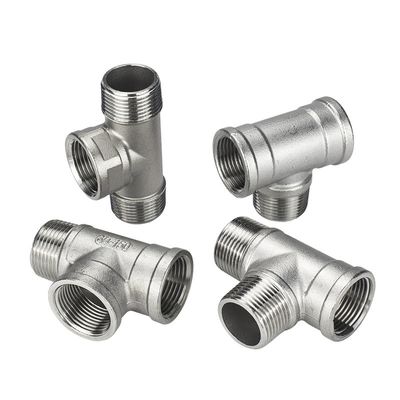 Acessórios para tubos de aço inoxidável sanitários com rosca masculina de 3 vias, com fundição SS304