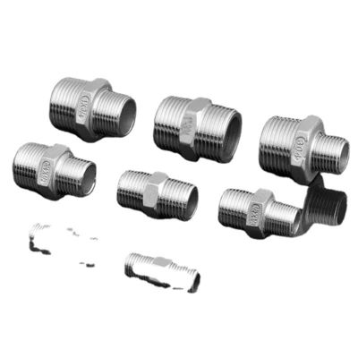 Suporte personalizado ODM fundição de aço inoxidável 316 BSP/NPT Hex Reducing Nipple