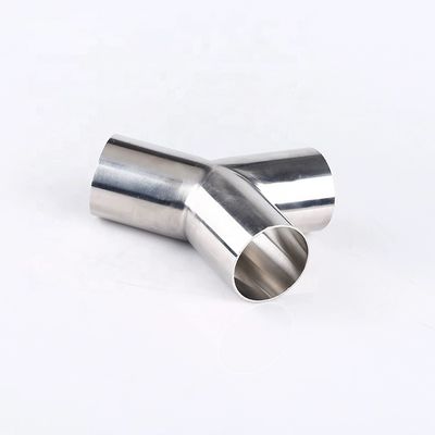 Aço inoxidável garantido 304 316 Tubo de fixação de 45 graus Tee Y Tipo Tee com fundição igual