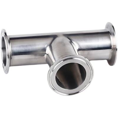 Matt Finish sanitário de aço inoxidável igual Tee 3 vias de tubulação de acessórios para farmacêutica