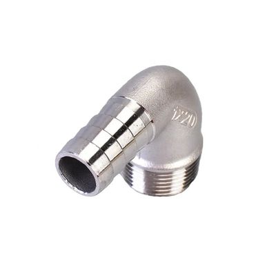 Aço inoxidável 304 316 90 graus macho mangueira de cotovelo Barb 1/4''-4.0' BSP macho x 16mm