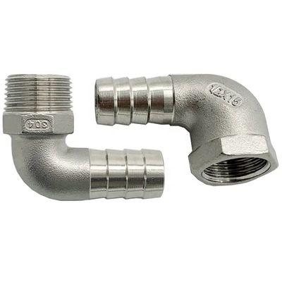 Aço inoxidável 304 316 90 graus macho mangueira de cotovelo Barb 1/4''-4.0' BSP macho x 16mm
