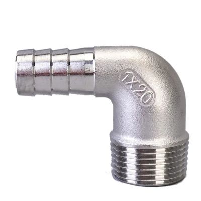 Aço inoxidável 304 316 90 graus macho mangueira de cotovelo Barb 1/4''-4.0' BSP macho x 16mm
