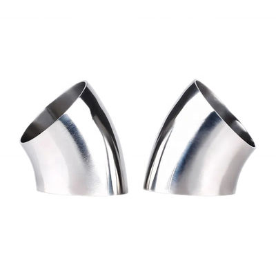 Conexão de solda sanitária forjada SS304 316L 45 graus Cotovelo para óleo Água Gás Leite