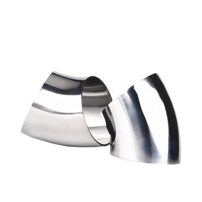 Conexão de solda sanitária forjada SS304 316L 45 graus Cotovelo para óleo Água Gás Leite