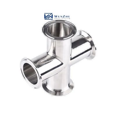 1/4''-6'' igual 3A DIN sanitário de conexão rápida cruz 304 aço inoxidável 4-way pinça
