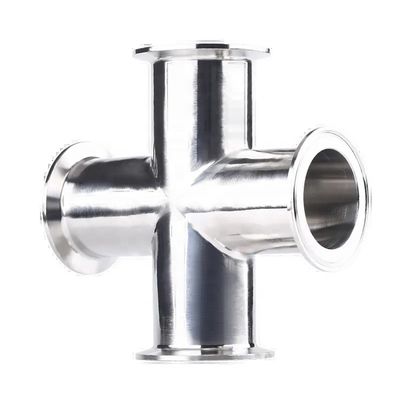1/4''-6'' igual 3A DIN sanitário de conexão rápida cruz 304 aço inoxidável 4-way pinça