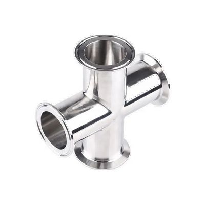 1/4''-6'' igual 3A DIN sanitário de conexão rápida cruz 304 aço inoxidável 4-way pinça