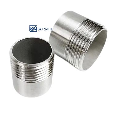 SS304 Barril masculino mamilo com ligação de rosca G e cabeça cilíndrica Código 4 polegadas