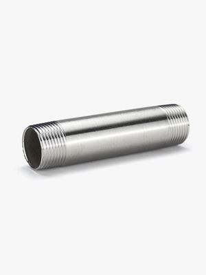 Código de cabeça hexagonal Acessórios de tubos de aço inoxidável Tubo fundido de mamilo de rosca dupla masculina