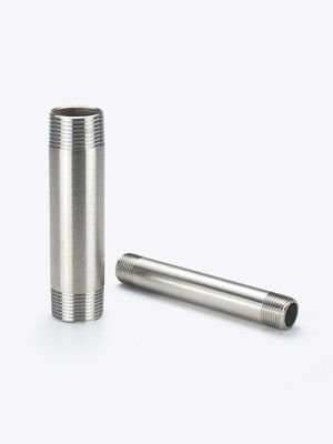 Código de cabeça hexagonal Acessórios de tubos de aço inoxidável Tubo fundido de mamilo de rosca dupla masculina