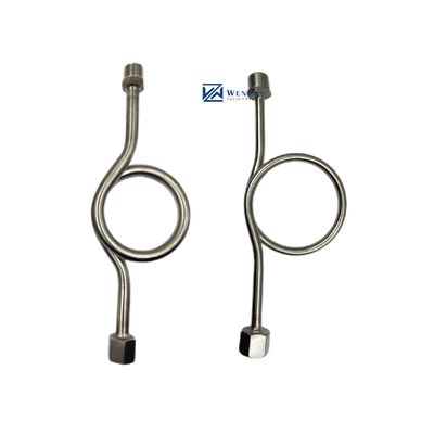 SS304 316 316L Anel redondo 6000 PSI 1/2 NPT BSPT Medidor de pressão giratório Tubos de sífonos Snubber