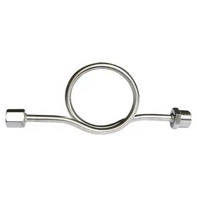 SS304 316 316L Anel redondo 6000 PSI 1/2 NPT BSPT Medidor de pressão giratório Tubos de sífonos Snubber